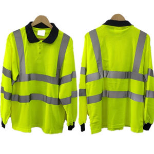 Polo reflectante de manga corta amarillo de alta visibilidad personalizado al por mayor, camisa de construcción de trabajo de seguridad con logotipo personalizado - Product Image 1