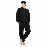 Combinaison en polaire pour homme à taille élastique, coupe ample, manches longues, en tissu polaire doux, chaude et idéale pour l'extérieur