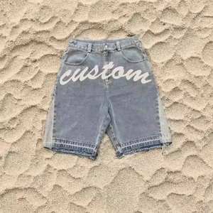 กางเกงขาสั้นผ้าคอตตอนสำหรับผู้ชายกางเกงขาสั้นปักโลโก้ตามสั่งสไตล์สตรีทแวร์ผลิตตามสั่ง - Product Image 1