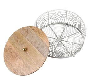 Panier en fil de fer et en bois à la mode idéal pour les maisons et les intérieurs scandinaves décoration vente chaude - Product Image 4