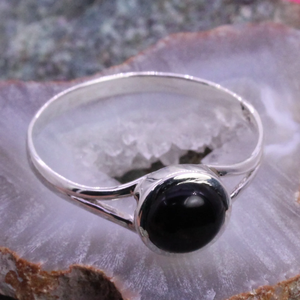 Onyx noir 925 argent Sterling Onyx noir pierre précieuse naturelle bague en cristal faite à la main bijoux pour femmes - Product Image 4