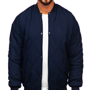 Chaqueta de invierno acolchada de béisbol de calle con mangas de cuero PU de contraste bordado de alta calidad de invierno personalizada - Product Image 1