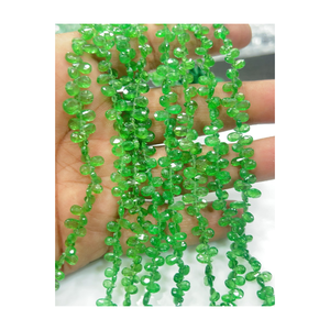 Tsavorite naturelle perlée à facettes bijoux poire gouttes perles semi-précieuses pour les mariages et la fabrication de bijoux - Product Image 4