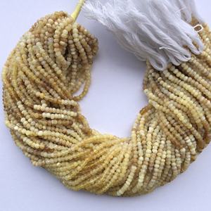 4mm naturel Ombre jaune miel opale pierre ombragée facettes Rondelle perles brin au prix de gros du fabricant pour bijoux - Product Image 3