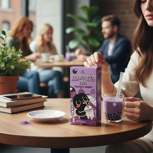 Kit de thé au lait à bulles instantané prêt à mélanger avec saveur dans un emballage en boîte - Product Image 6