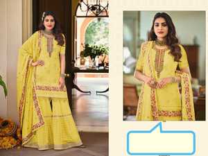 Salwar Kameez เสื้อผ้างานหนัก,ชุดงานเลี้ยงหนัก Sarara Gharara Sharara Shalwar Kameez Kurti ราคาถูกสไตล์ปากีสถานอินเดีย - Product Image 4