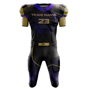 Maillots de football américain personnalisés en gros, imprimés numériquement, ensembles d'uniformes d'entraînement universitaires surdimensionnés pour adultes, grandes tailles, devant - Product Image 2