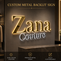 Enseigne personnalisée avec logo, enseigne lumineuse en métal, enseigne commerciale, lettres en relief rétroéclairées 3D pour magasin, salon et réception de bureau, logo mural