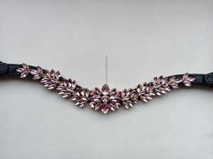 Diamantes de imitación de cristales personalizados de alta calidad Mega Bling Horse Leather ceja Band hecho a mano todos los tamaños | venta al por mayor browbands Horse Bling - Product Image 2