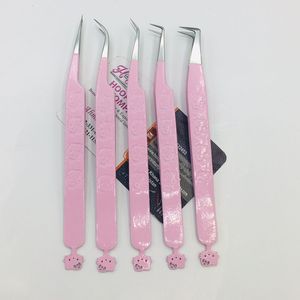 Nouvelle expédition rapide pince à épiler Logo pointe fine Extension de cils pince à épiler acier inoxydable Kitty cils pince à épiler emballage durable bas quantité minimale de commande - Product Image 2