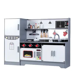 Trẻ Em Mới Giáo Dục Đồ Chơi Giả Vờ Chơi Bằng Gỗ Trẻ Em Thời Trang Nhà Bếp Đồ Chơi Đặt Tủ Lạnh Sang Trọng Nhà Bếp Nấu Ăn Đồ Chơi - Product Image 1