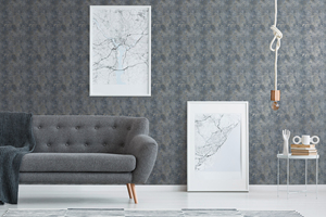 Modern Germany Wallpaper Rolls Black Metallic Non Woven <b>Vinyl</b> Highly Wash-Resistant Light Resistant Bathroom - Product Image 5