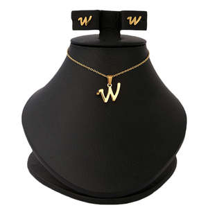 Women's Alphabetic <b>Locket</b> Set - Gold - Product Image 1