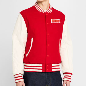 Chaqueta de béisbol de estilo callejero de invierno para hombre, tela de lona de algodón 100% con capucha bordada de chenilla frontal, chaqueta Bomber - Product Image 4