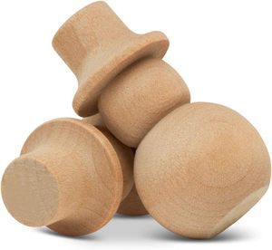 Poupées bonhomme de neige 2-1/8 pouces, poupées en bois pour l'artisanat de Noël, scènes de la Nativité, décorations de vacances, - Product Image 1