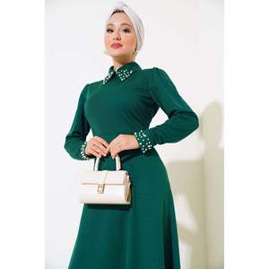 Manga cuello perla vestido Esmeralda - Product Image 4