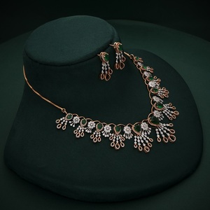 Ensemble de collier en diamant véritable, diamant rond, ensemble de collier en diamant personnalisé, prix d'usine, or jaune 14k 18k - Product Image 2