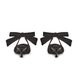Sandales à talons Valentino Slingback Foulard VVV en noir - Product Image 3
