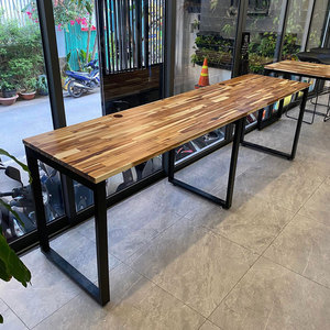 Escritorio Contemporáneo de Madera de Acacia para 2 Personas, 240x60cm, Muebles para el Hogar/Oficina HBWD037 - Product Image 5