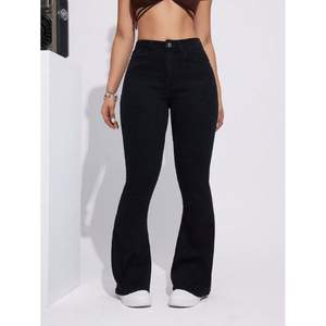 Vaqueros de mezclilla negros de corte holgado acampanados para mujer, de tiro alto, estilo callejero, elásticos, a la moda, tallas 26-40 - Product Image 6