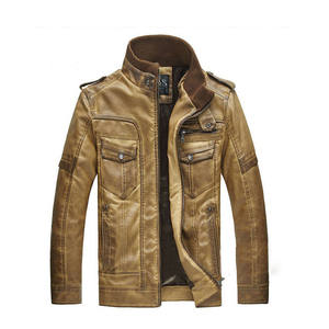 Chaqueta de Cuero para Motociclista, Negra, Vintage, Ajustada, para Hombre, de Piel de Cordero - Product Image 1