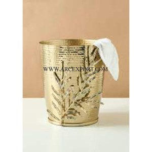 Metal Gold Polished Decorative Home Corner <b>Dust</b> <b>Bin</b> Hot Selling Personalized Use Luxury Waste <b>Bin</b> Custom Shape and Size Garbage - Product Image 4