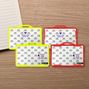 Two Cards Landscape Hard Plastic RFID Blocking <b>ID</b> Protector Name <b>Tag</b> Badge Holders - Product Image 1