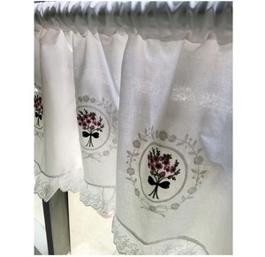 Rideau de fleurs brodées de la meilleure qualité, en coton blanc, pour la maison, l'hôtel - Product Image 4