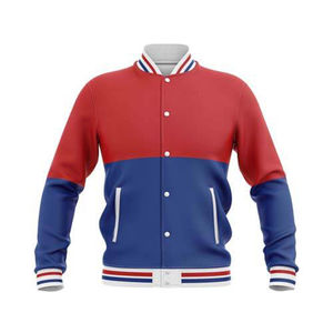 Blouson de baseball Varsity Letterman pour hommes, style universitaire, avec col montant et manches en cuir et corps en laine - Product Image 2