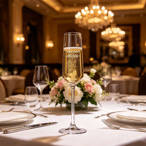 Flûtes à champagne personnalisées en cristal de qualité supérieure de 200 ml pour célébrations d'anniversaire et fêtes de mariage – Vente en gros - Product Image 5