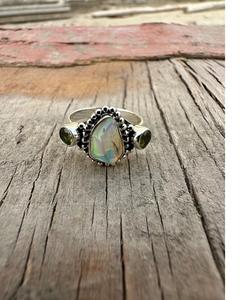 Elegante anillo de piedras preciosas de ópalo de fuego de Plata de Ley 925 sólida para mujer, joyería de declaración única hecha a mano, ajuste de bisel Cristiano - Product Image 4