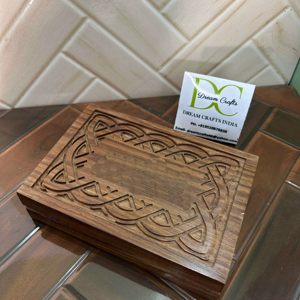 Rắn keo gỗ oud chai lưu trữ hộp khắc giữ an toàn New Brass Inlay thủ công mỹ nghệ kho báu ngực món quà cưới trang trí - Product Image 1