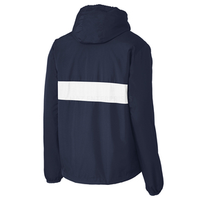 Chaqueta cortavientos impermeable de poliéster y nailon con bolsillo y media cremallera, Jersey deportivo informal empacable de fabricante con logotipo de diseño personalizado - Product Image 2