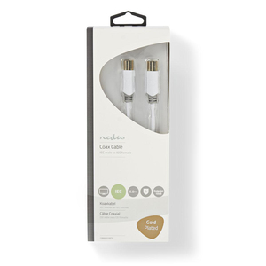 5m. Cavo di prolunga coassiale di alta qualità da maschio a femmina (Nedis CSBW40015WT50) - Product Image 2