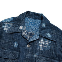 Fabricant de vestes sur mesure, veste de travail vintage en patchwork vieilli pour hommes
