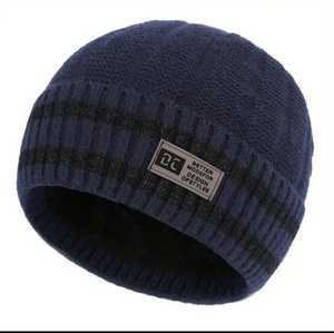 Gorro de punto cálido para exteriores de otoño e invierno para hombre a la moda, gorro transpirable de lana a rayas coloridas a la moda, patrón a cuadros - Product Image 5