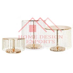 Soporte de pastel de oro con cadenas de cristal acrílico, decoración de fiesta de boda, colgante de cristal decorativo para pastel de cumpleaños - Product Image 3