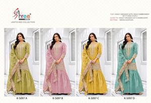 ชุดเดรสผ้าไหมแก้วสำหรับเล่นซาลาวาร์และดูปุตตาพร้อมงานปักและงานฝีมือจากอินเดียชุดเดรสที่สวยงามหลากหลายแบบใหม่ - Product Image 3