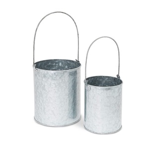 Standard Quality Galvanized Planting <b>Basket</b> With Handle <b>Hanging</b> Round Flower Pot Use <b>For</b> Restaurant Decorative - Product Image 5