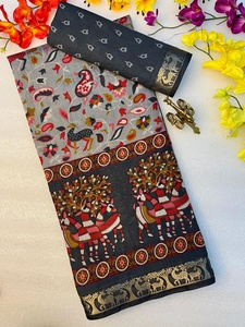 Nuevo diseño de alto atractivo y tela de seda con tejido de Sari para mujer para fiesta de boda, Sari de seda manglagiri - Product Image 5