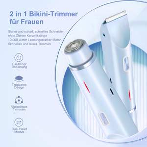 Rasoir électrique pour femmes 2-en-1, rechargeable par double USB-C, étanche et facile à nettoyer pour le visage, les jambes et les bras, fonction lavable IPX7 - Product Image 6