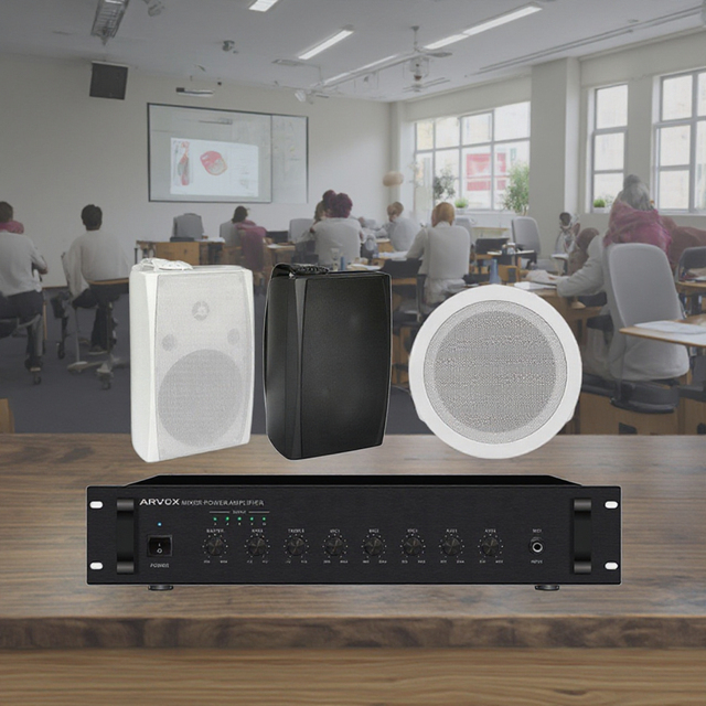 Pa System Ceiling Speaker Complete Pa System With Mixer, Amplifier, Speakers, Radio Microphones, and Flight Case