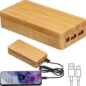 VALERIA Power Bank Personalizzato in Bambù da 20.000mAh, Gadget Promozionale Personalizzabile - Product Image 1