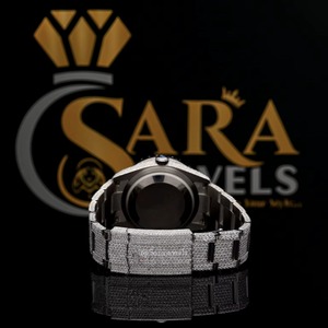 Reloj Automático de Diamante Moissanite Elegante de Excelente Calidad con Esfera de Números Arábigos para Hombre Disponible para Precio de Exportación - Product Image 4