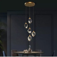 Luminaires suspendus LED modernes en aluminium pour escaliers, finition dorée, lustre à intensité variable Ra90 pour escalier, salon, hall d'hôtel