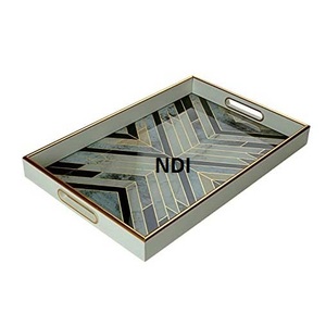 Dinnerware Table Set Of 3 With Serving <b>Tray</b> Walnut Finishing <b>Dinner</b> Table Decoration Serving <b>Tray</b> - Product Image 2