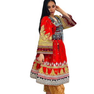 ชุดประจำชาติของผู้หญิง afghani พร้อมด้วยผ้าที่อุดมไปด้วยและงานปักงานฝีมือเหมาะสำหรับงานแต่งงานและงานเฉลิมฉลองทางวัฒนธรรม - Product Image 3
