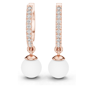 Elegant 18kt Gold <b>Earrings</b> with 0.176 CT Lab Grown Diamonds & <b>Moissanite</b> Round Cut Rose, Yellow, White Gold Luxury Fine - Product Image 3