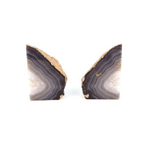 หิน bookend สีเทาอาเกตคริสตัล bookends อัญมณี bookend อาเกตธรรมชาติรักษาจักระหินผู้ค้าส่ง - Product Image 2