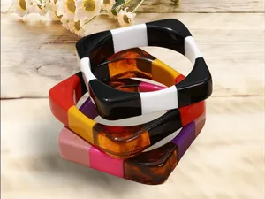 Estilo francés Fino Irregular Mármol Resina Moda Pulseras Elegante Brazalete Joyería - Product Image 5